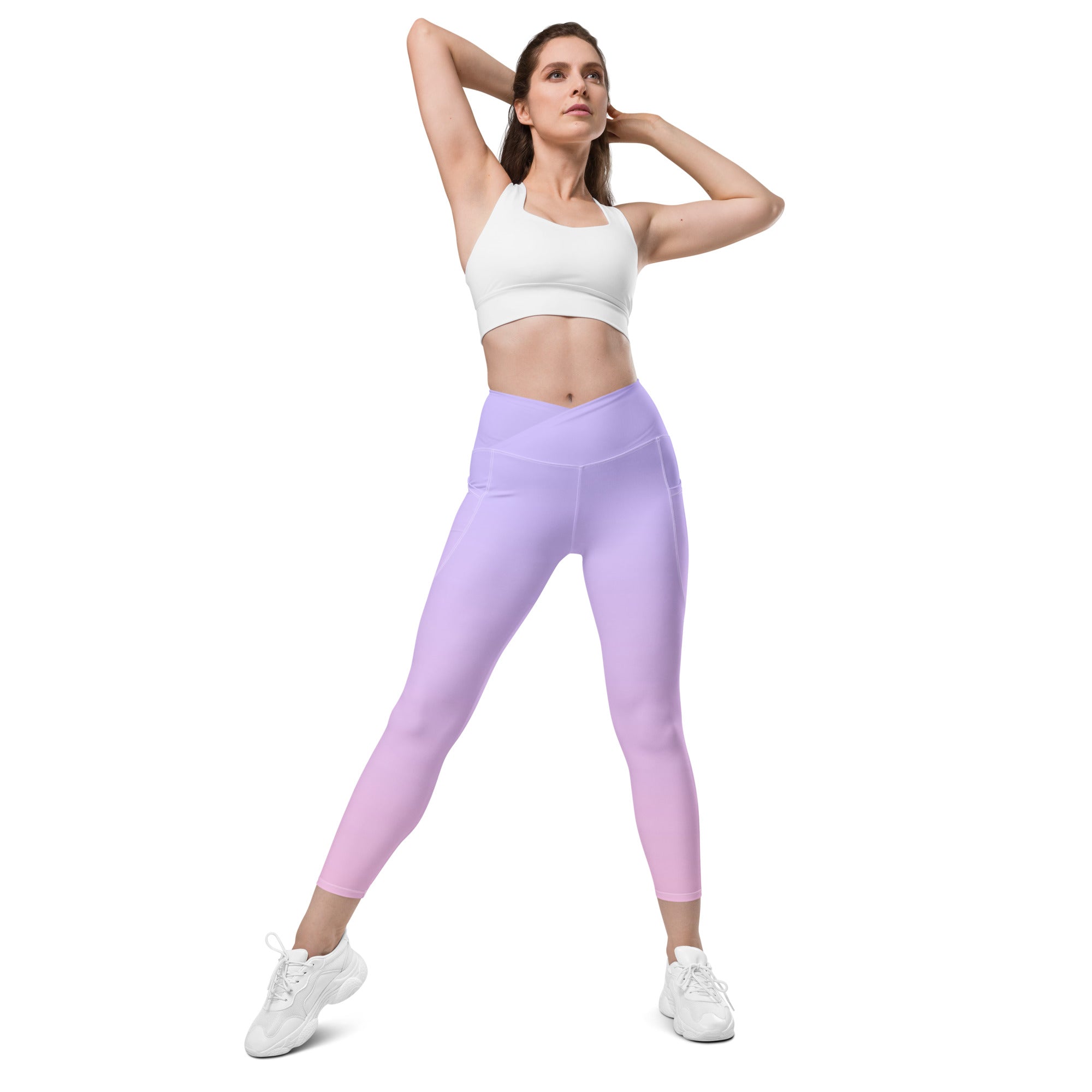 [THC Basics] Serene Skies Crossover Leggings with Pockets