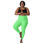 [Wild Side] Green Safari Crossover Leggings with Pockets