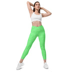 [Wild Side] Green Safari Crossover Leggings with Pockets