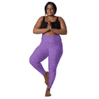 [Wild Side] Purple Roar Crossover Leggings with Pockets