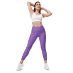 [Wild Side] Purple Roar Crossover Leggings with Pockets