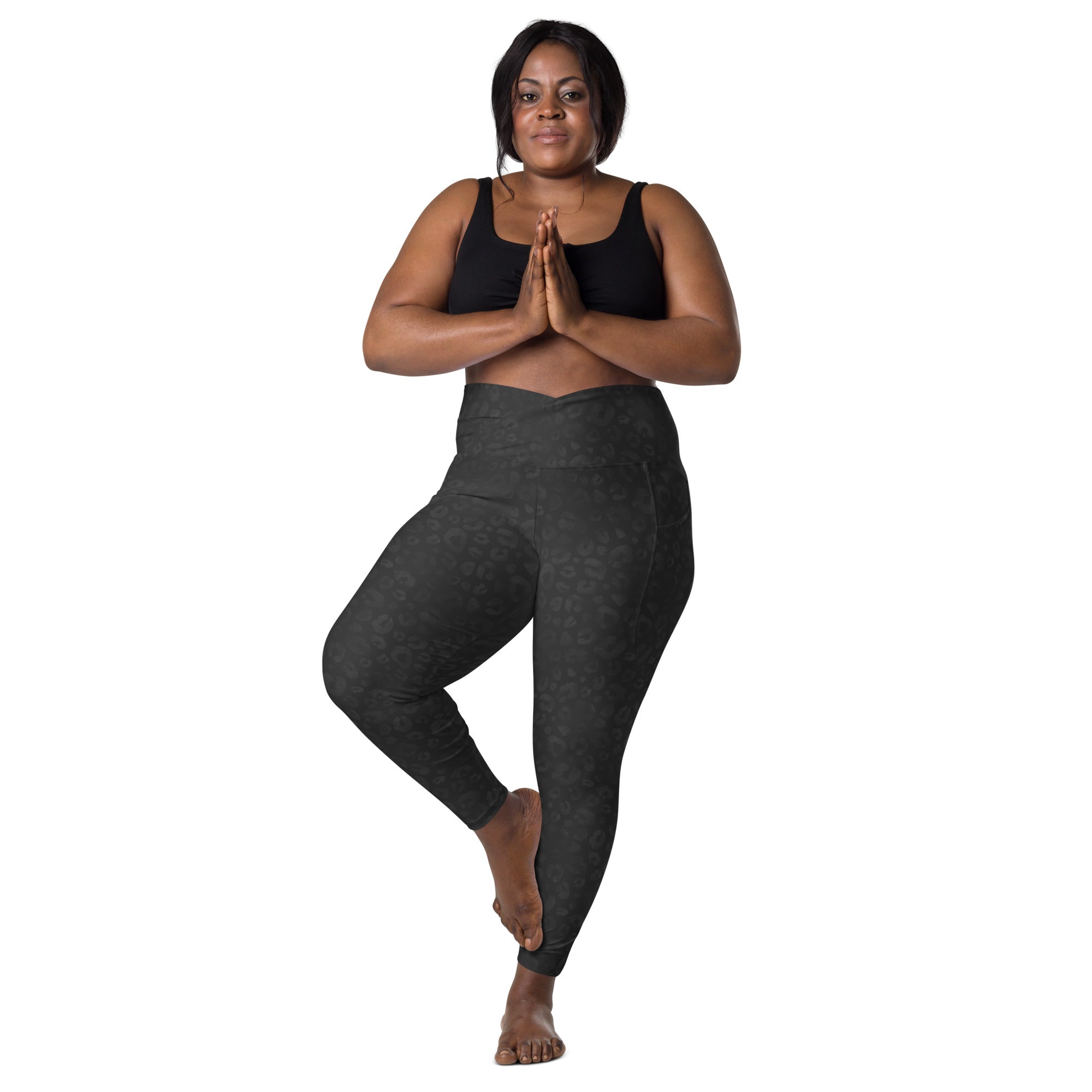 [Wild Side] Obsidian Roar Crossover Leggings with Pockets