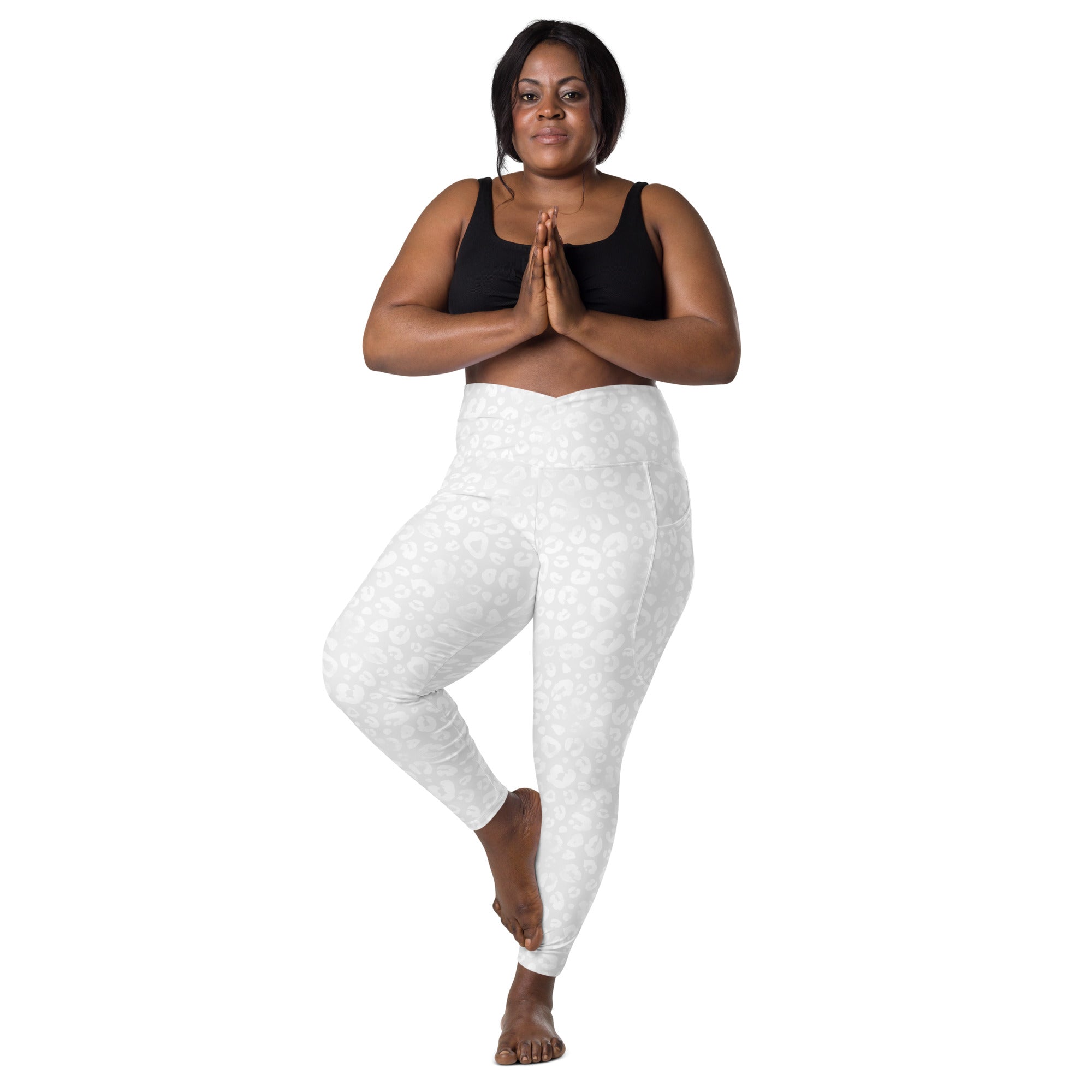 [Wild Side] Ivory Roar Crossover Leggings with Pockets