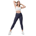 [Wild Side] Indigo Roar Crossover Leggings with Pockets