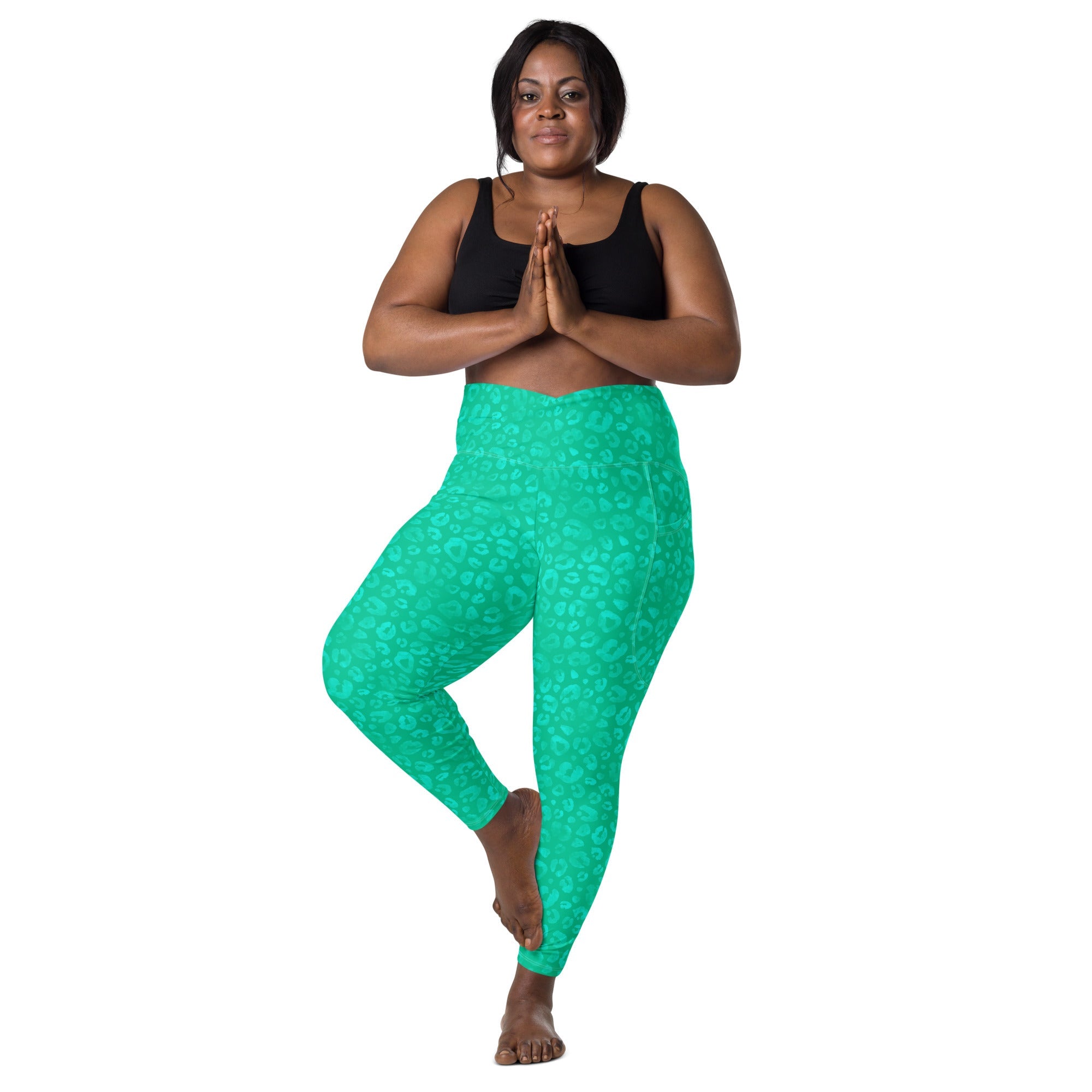 [Wild Side] Parakeet Roar Crossover Leggings with Pockets