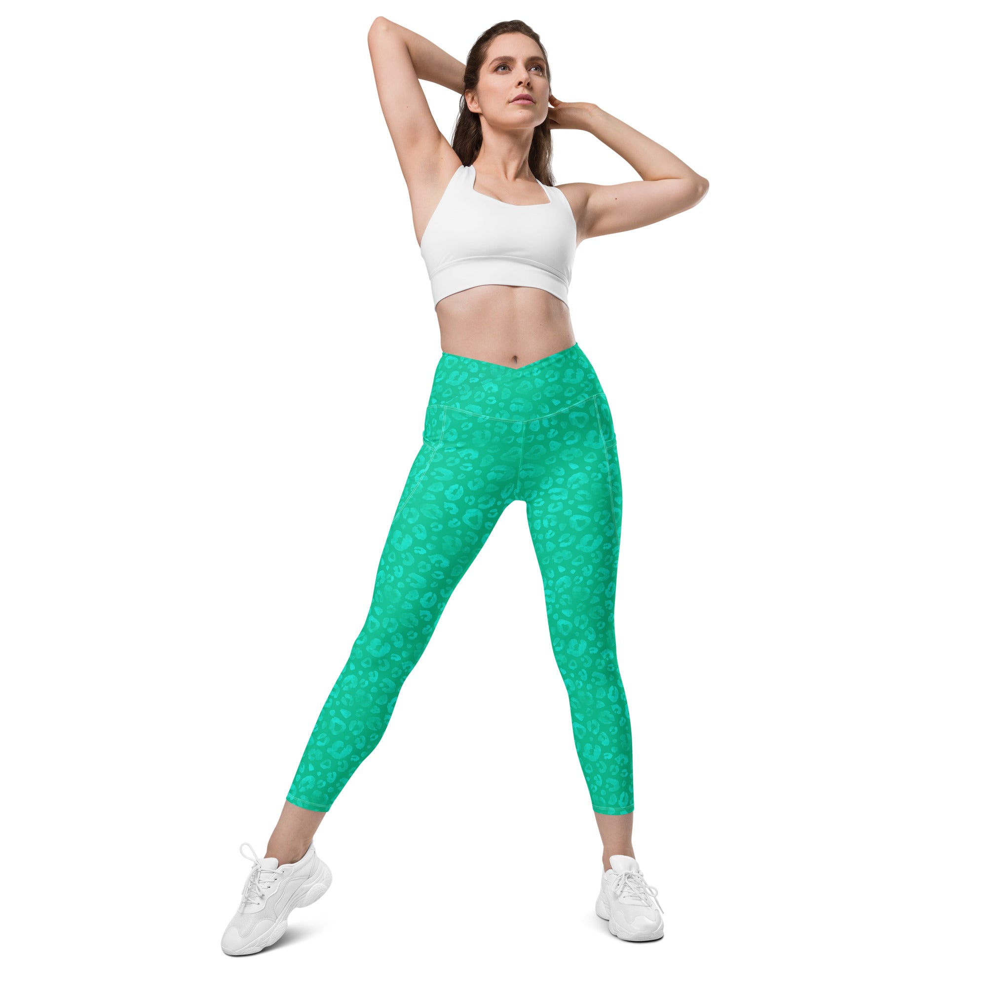 [Wild Side] Parakeet Roar Crossover Leggings with Pockets