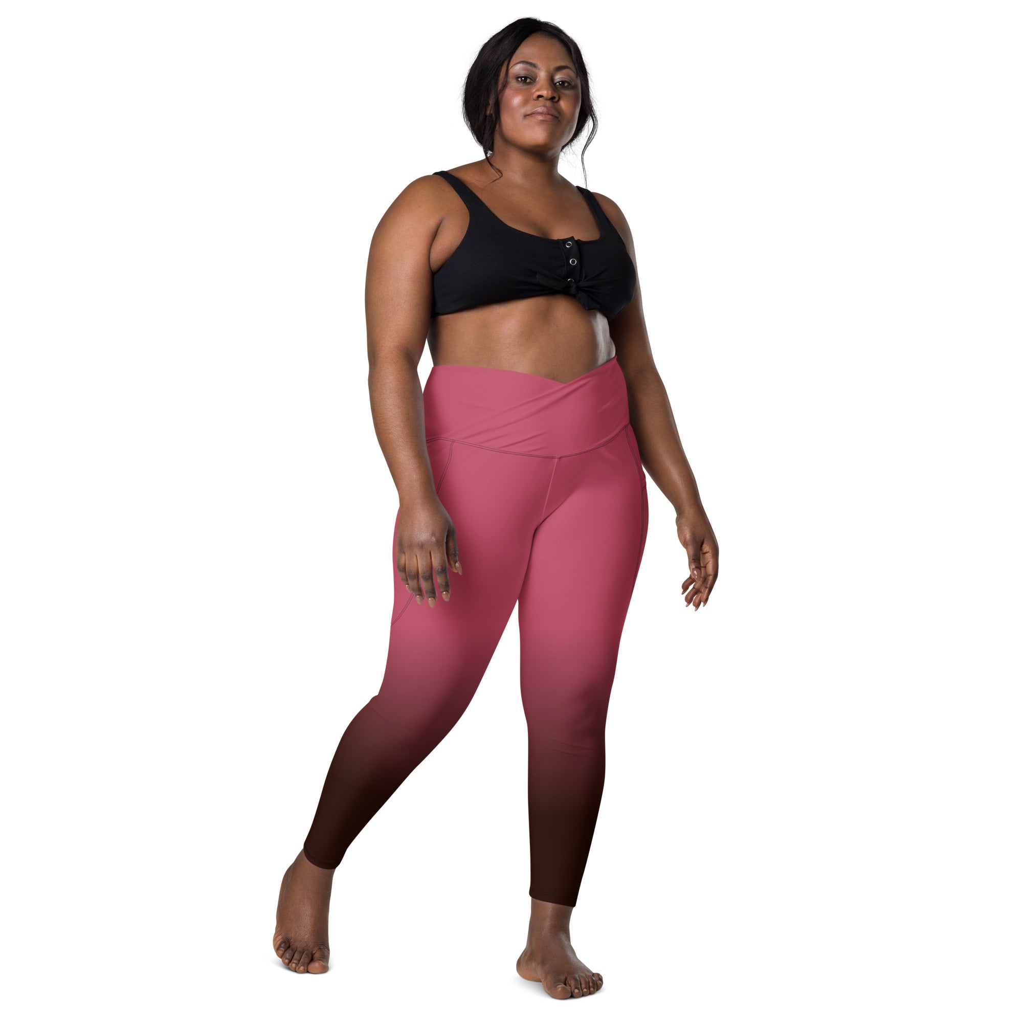 [THC Basics] Blush Latte Crossover Leggings with Pockets