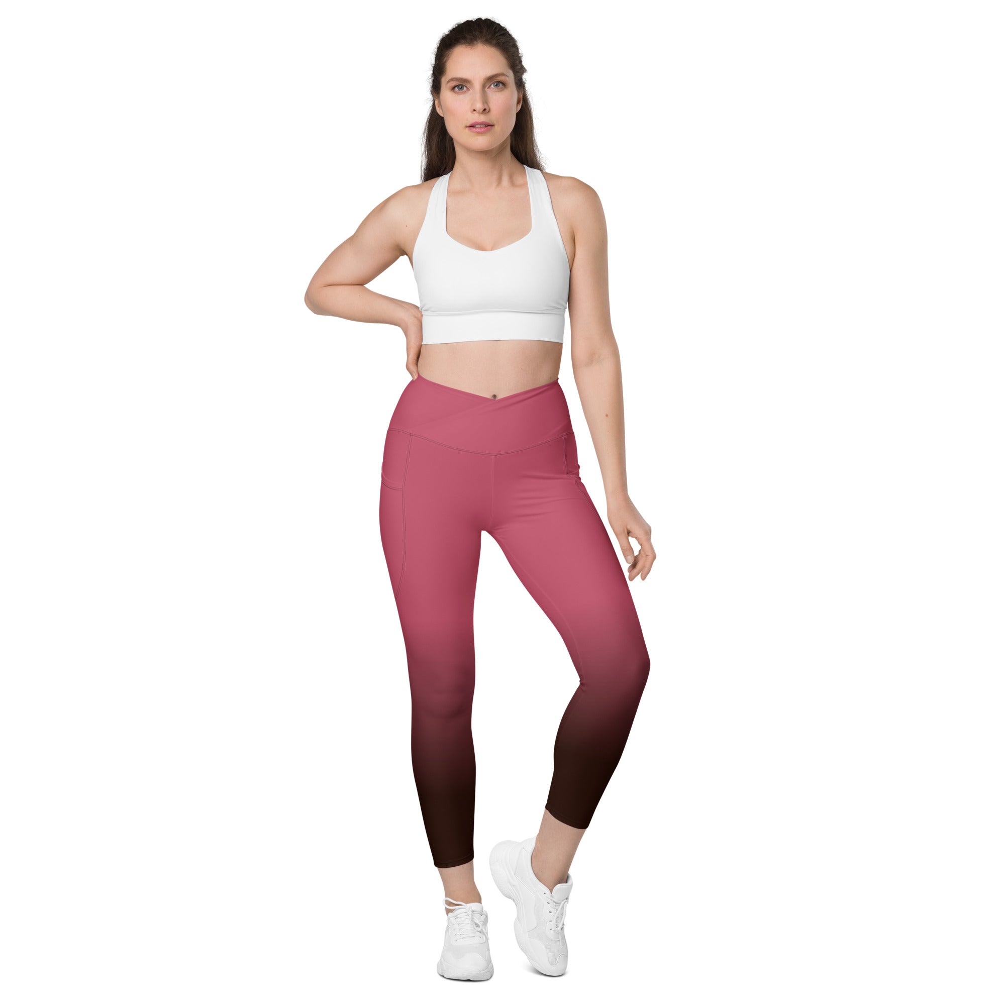 [THC Basics] Blush Latte Crossover Leggings with Pockets