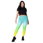 [THC Basics] Tropical Wave Crossover Leggings with Pockets