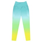 [THC Basics] Tropical Wave Crossover Leggings with Pockets