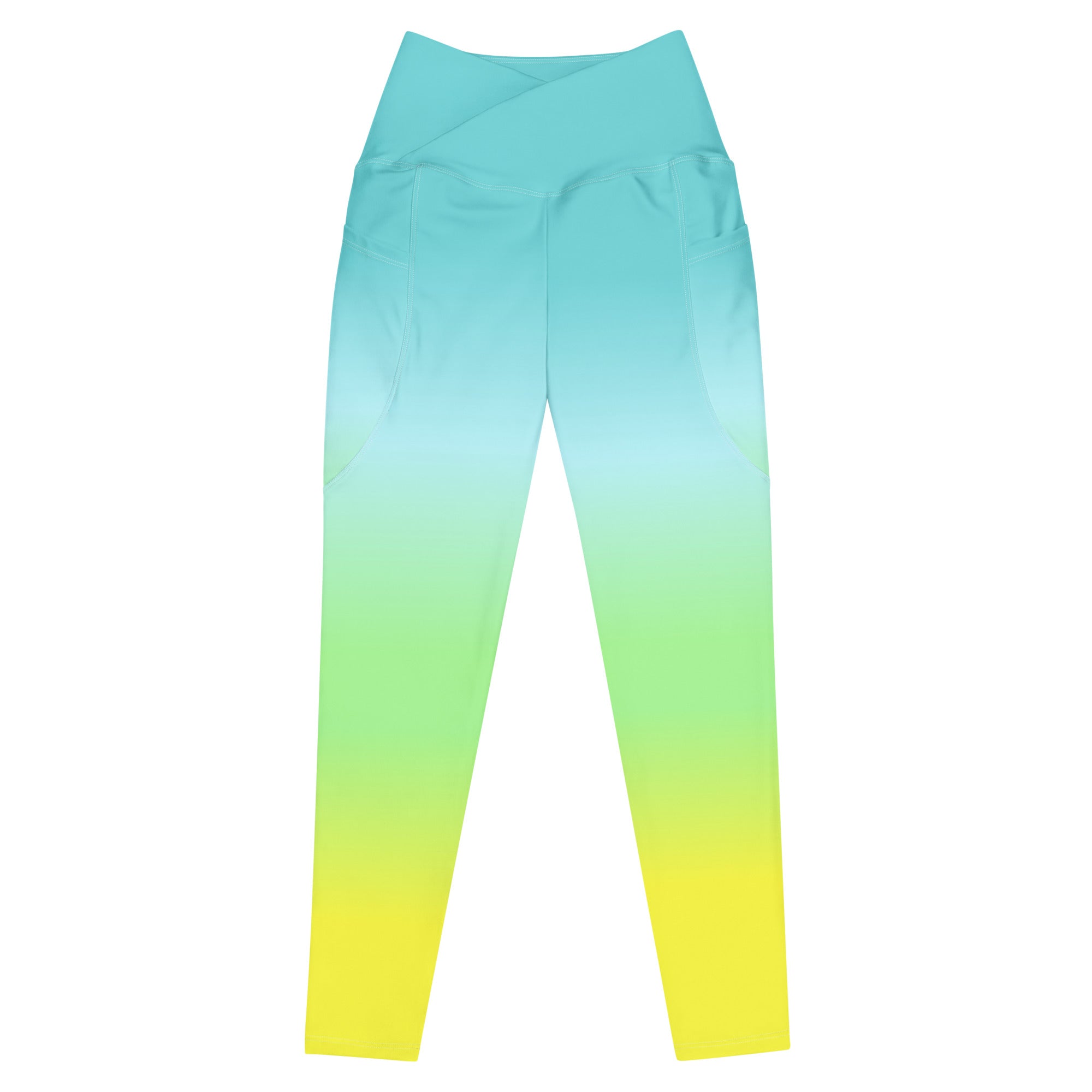 [THC Basics] Tropical Wave Crossover Leggings with Pockets