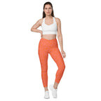 [GeoModa] Coral Crush Crossover Leggings with Pockets