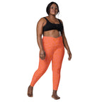 [GeoModa] Coral Crush Crossover Leggings with Pockets