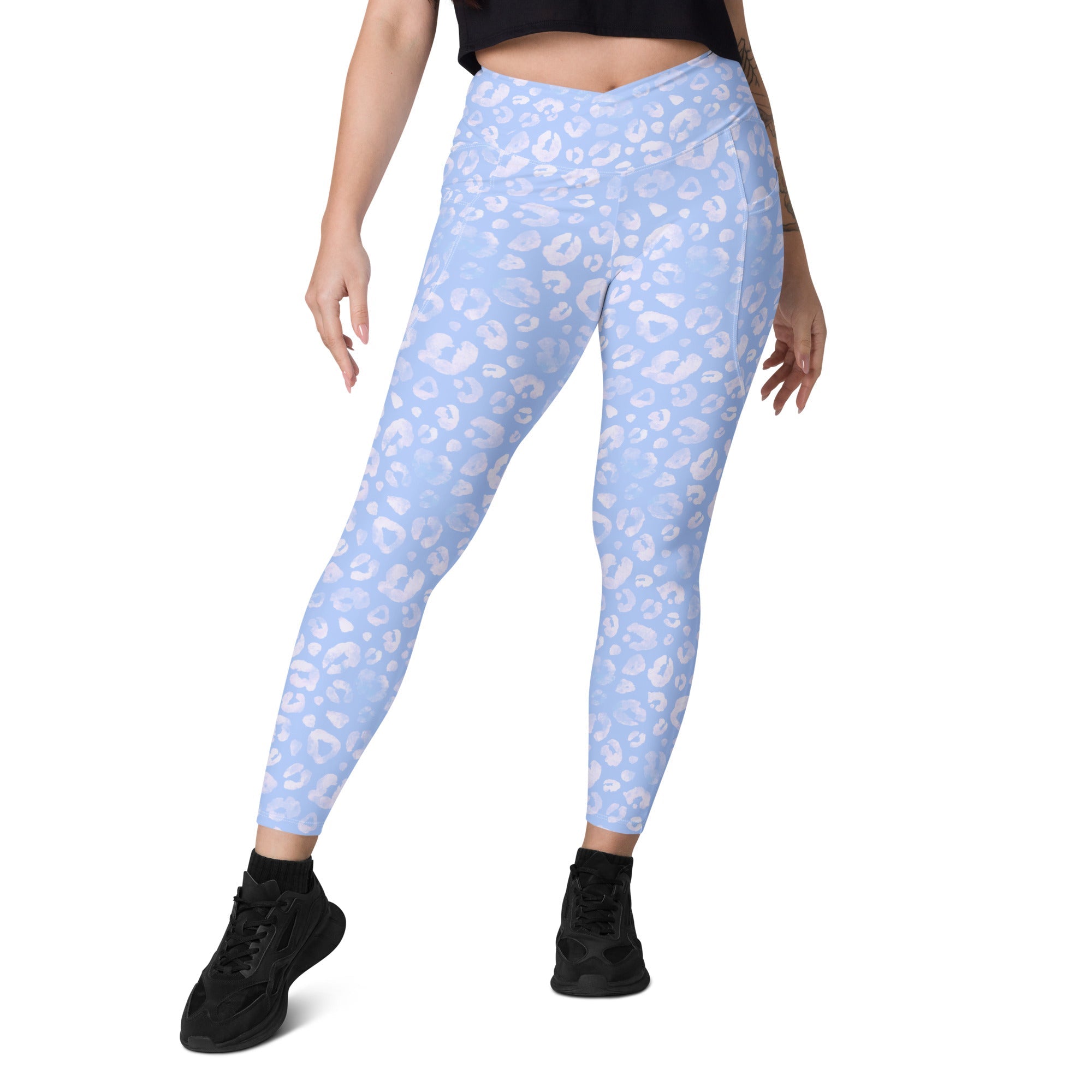 [Wild Side] Azure Roar Crossover Leggings with Pockets