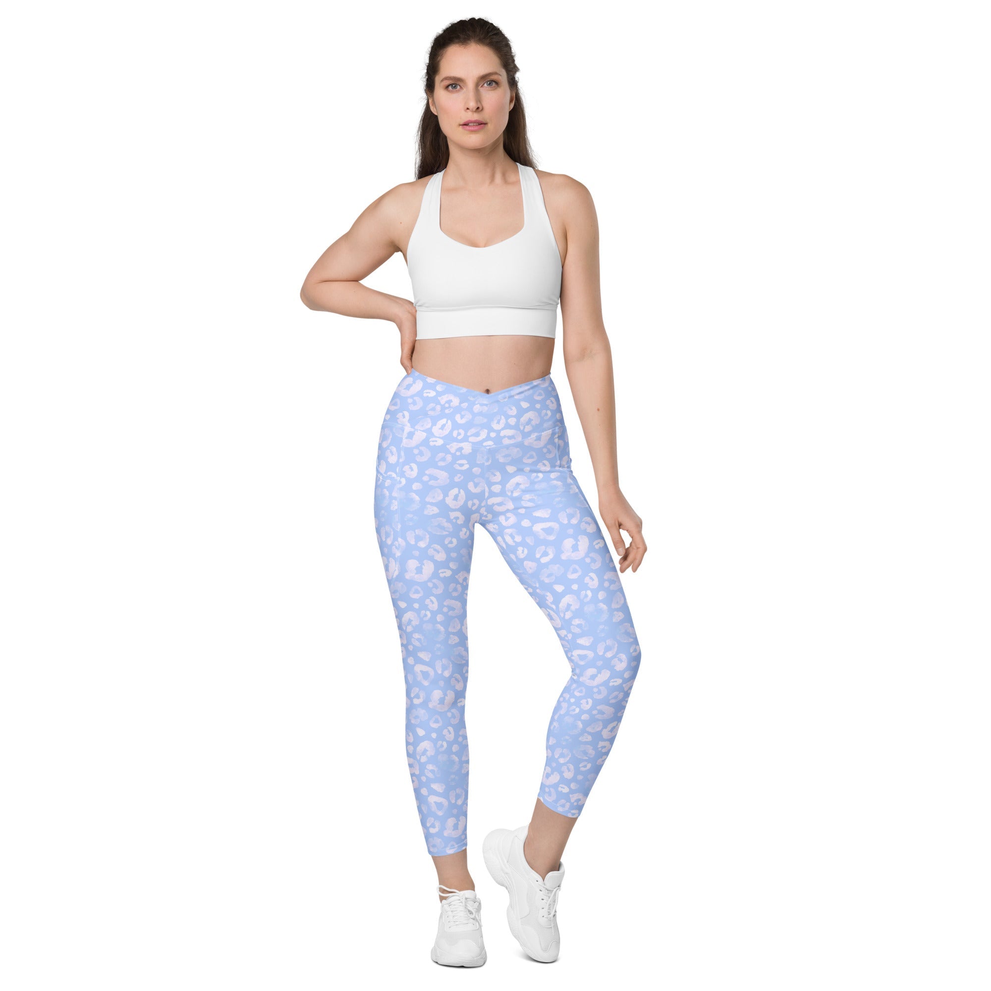 [Wild Side] Azure Roar Crossover Leggings with Pockets