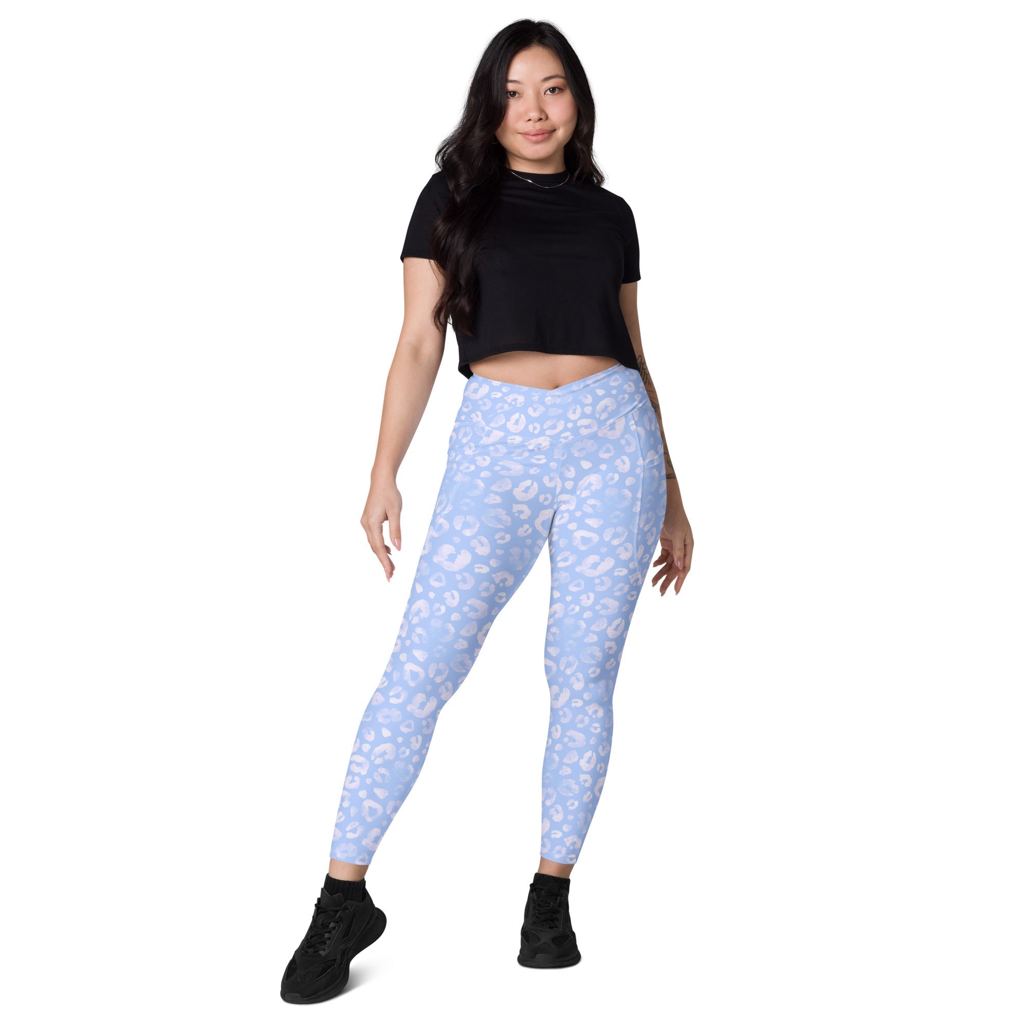 [Wild Side] Azure Roar Crossover Leggings with Pockets