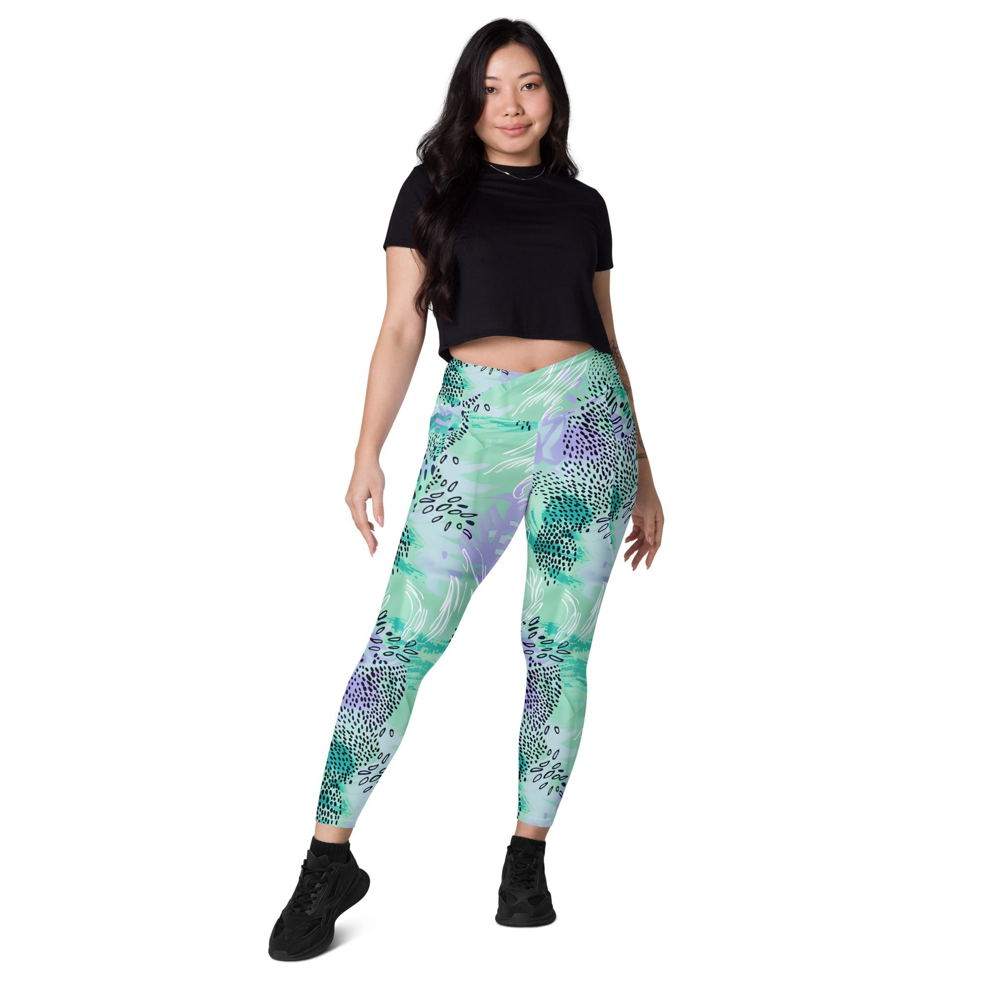 [Wild Side] Wild Whimsy Crossover Leggings with Pockets