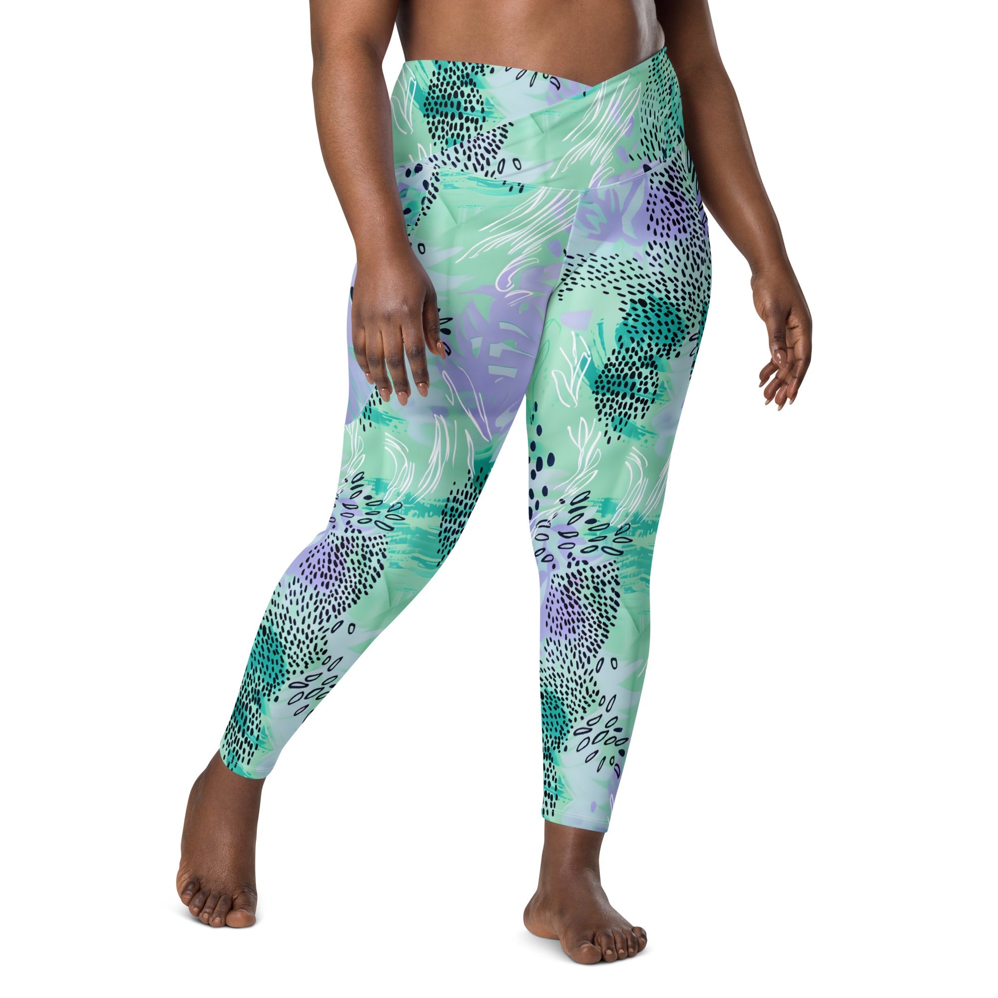 [Wild Side] Wild Whimsy Crossover Leggings with Pockets