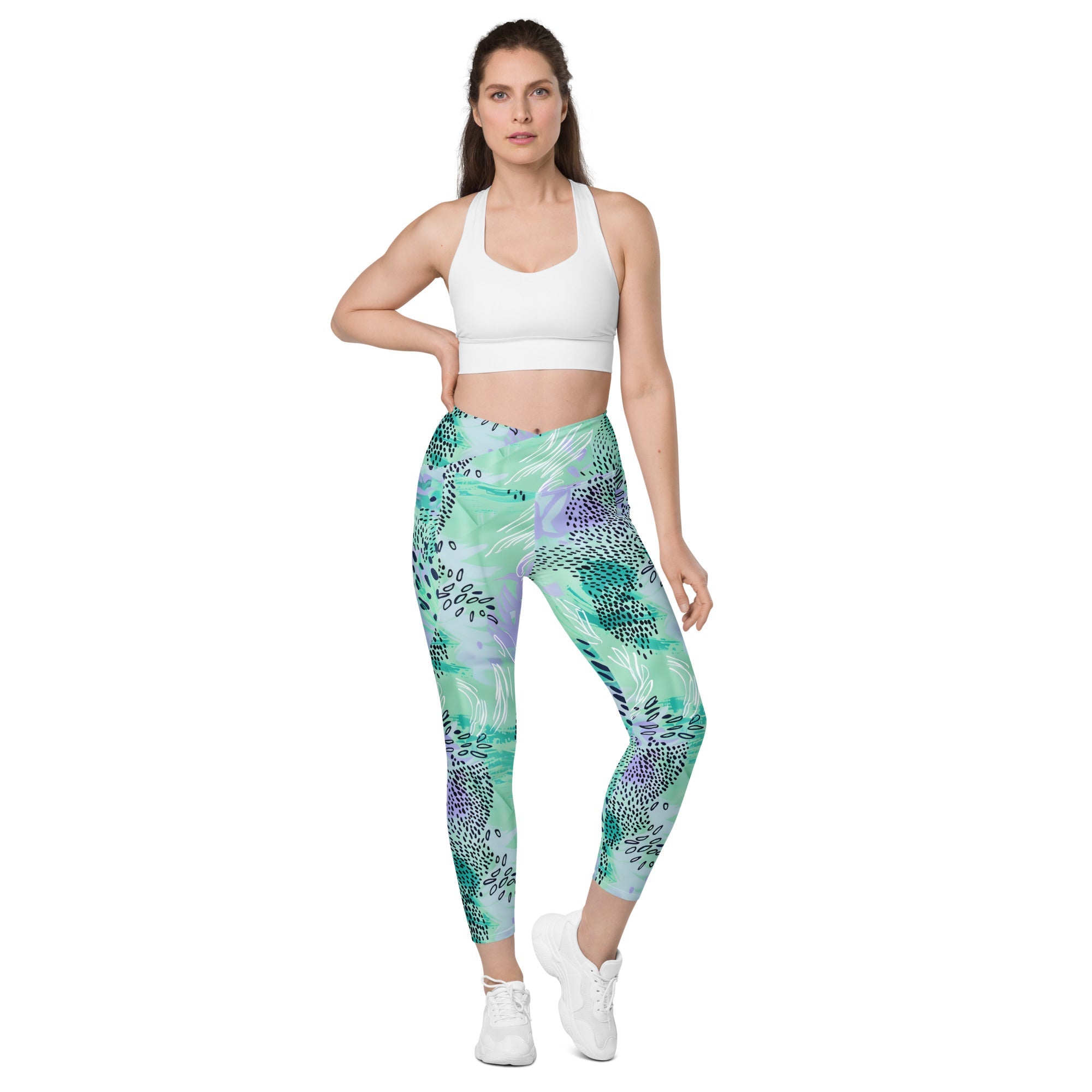 [Wild Side] Wild Whimsy Crossover Leggings with Pockets