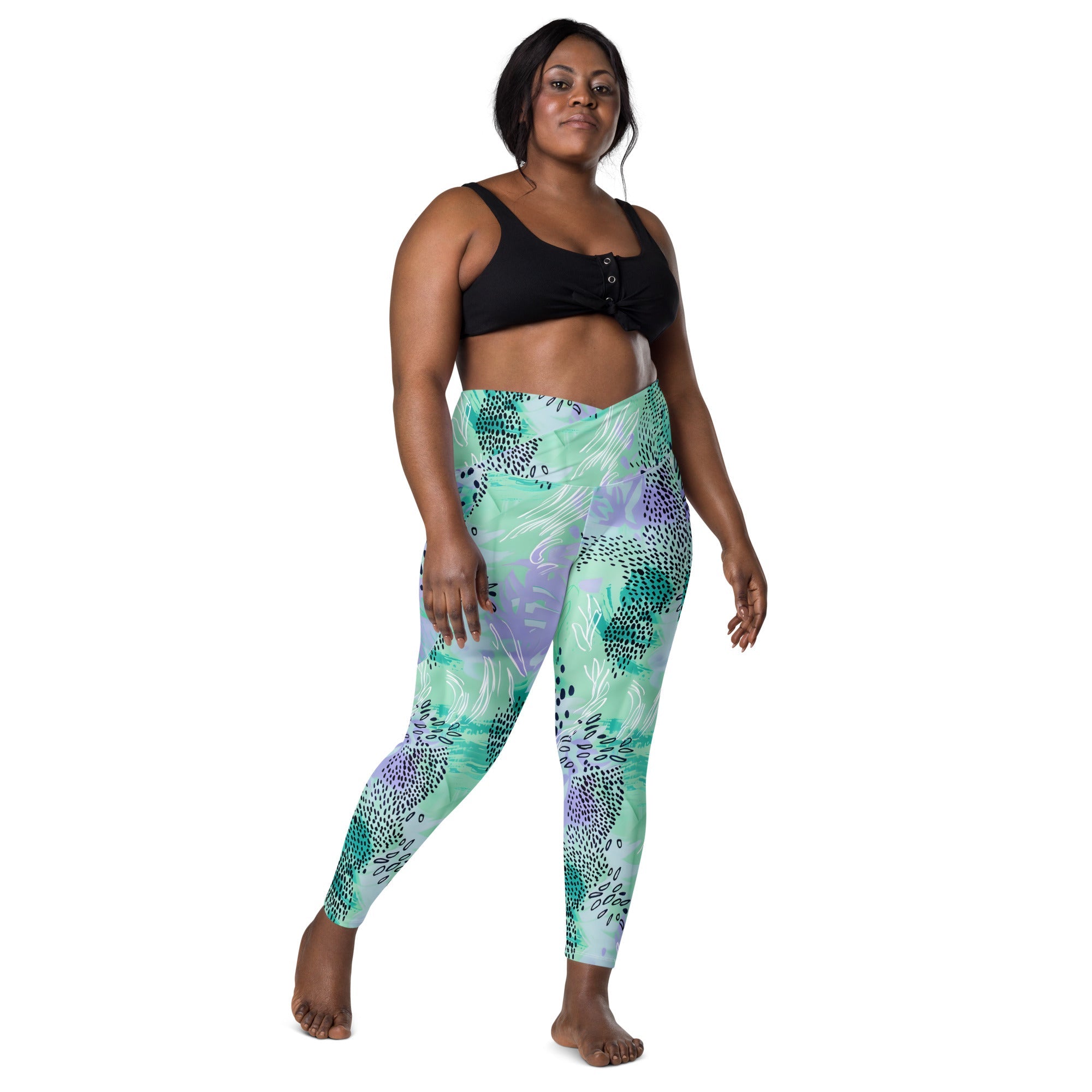 [Wild Side] Wild Whimsy Crossover Leggings with Pockets