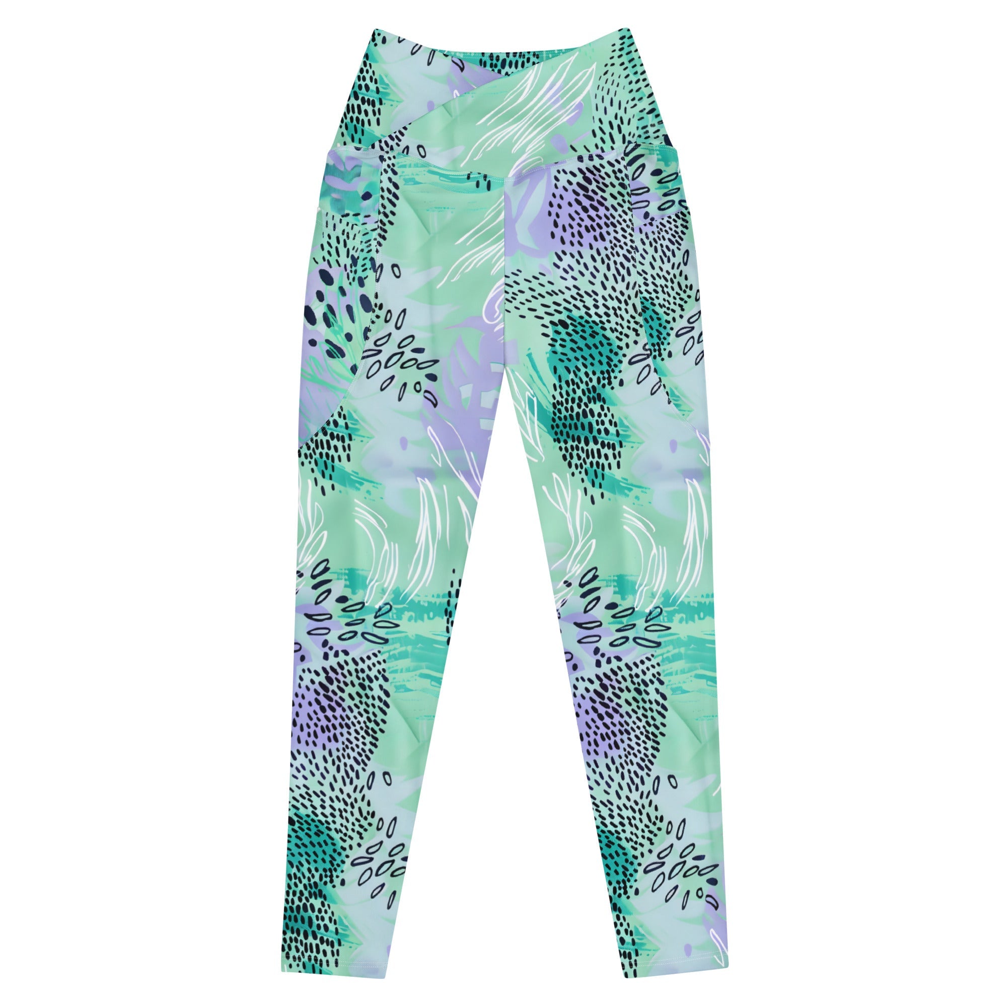 [Wild Side] Wild Whimsy Crossover Leggings with Pockets