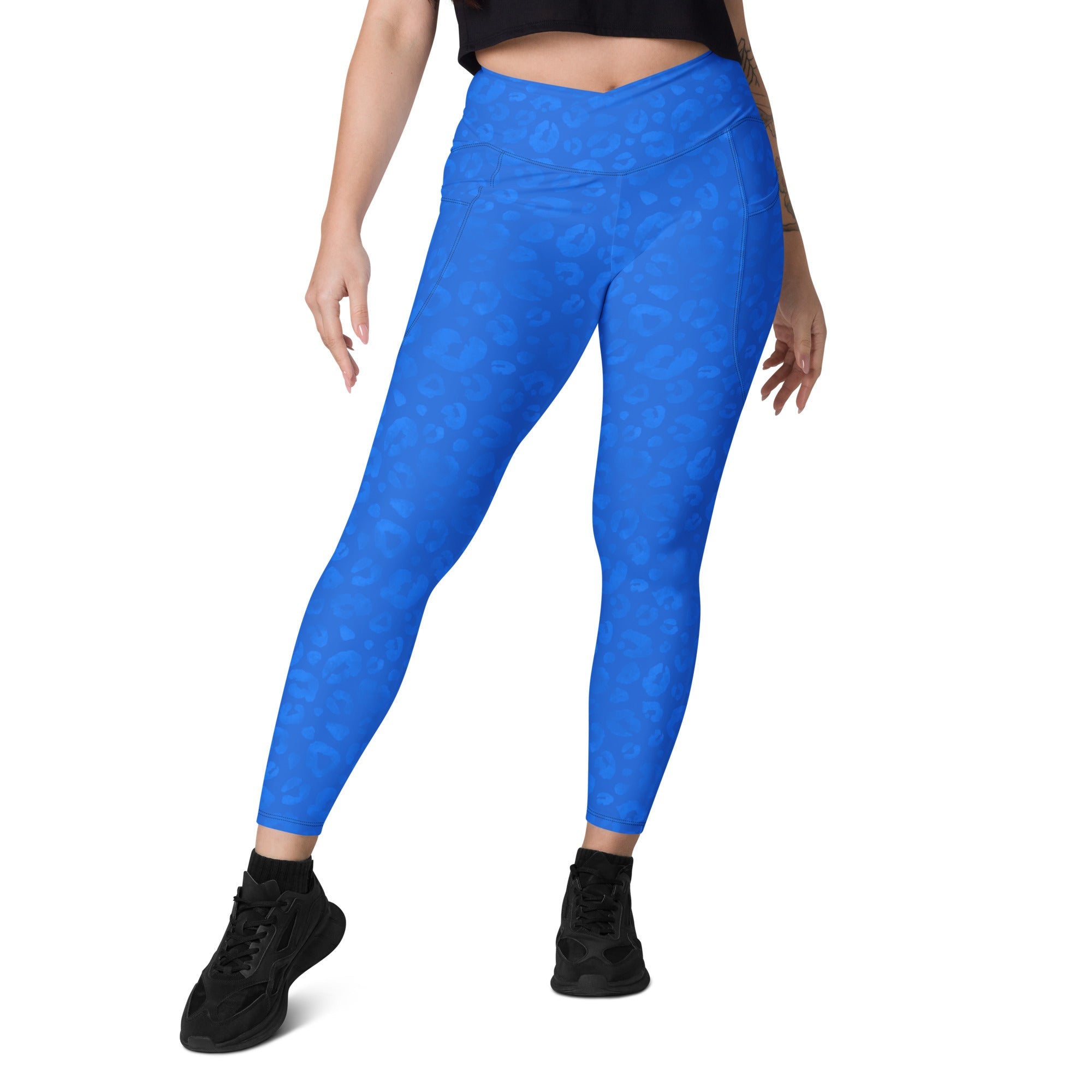 [Wild Side] Cerulean Spots Crossover Leggings with Pockets