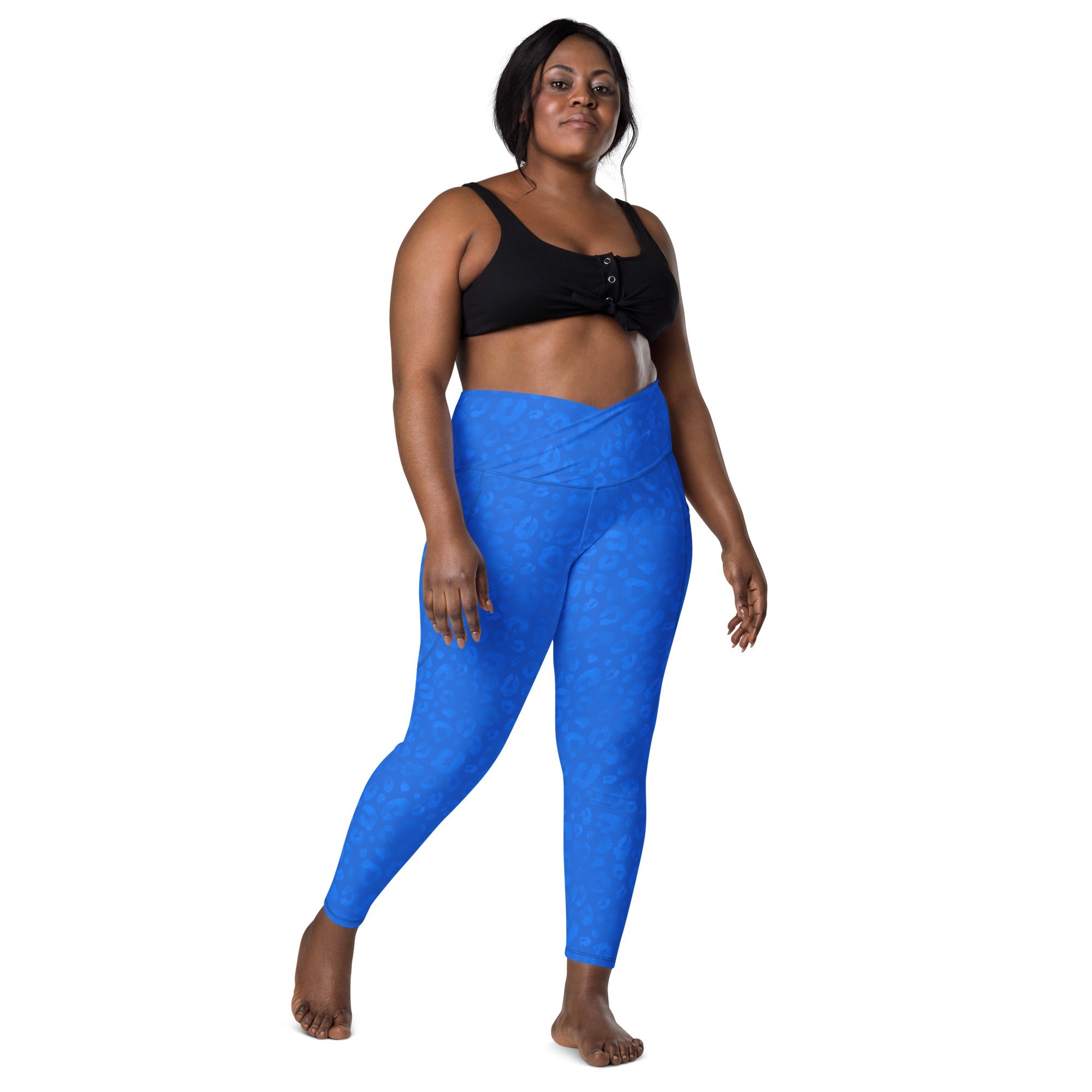 [Wild Side] Cerulean Spots Crossover Leggings with Pockets