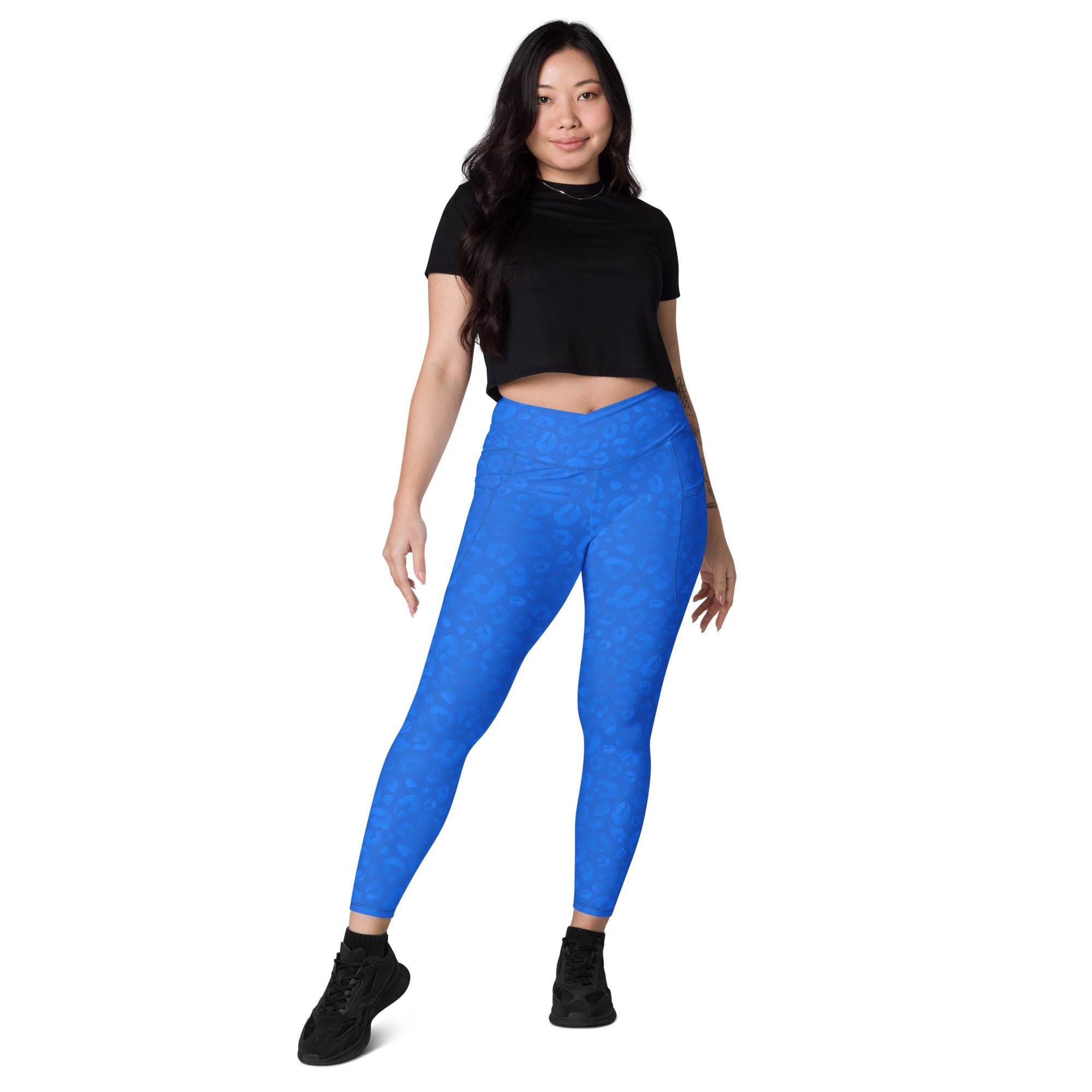 [Wild Side] Cerulean Spots Crossover Leggings with Pockets