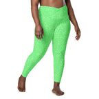 [Wild Side] Green Safari Crossover Leggings with Pockets