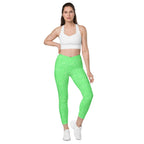 [Wild Side] Green Safari Crossover Leggings with Pockets