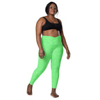 [Wild Side] Green Safari Crossover Leggings with Pockets