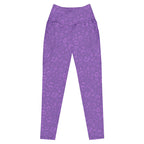 [Wild Side] Purple Roar Crossover Leggings with Pockets
