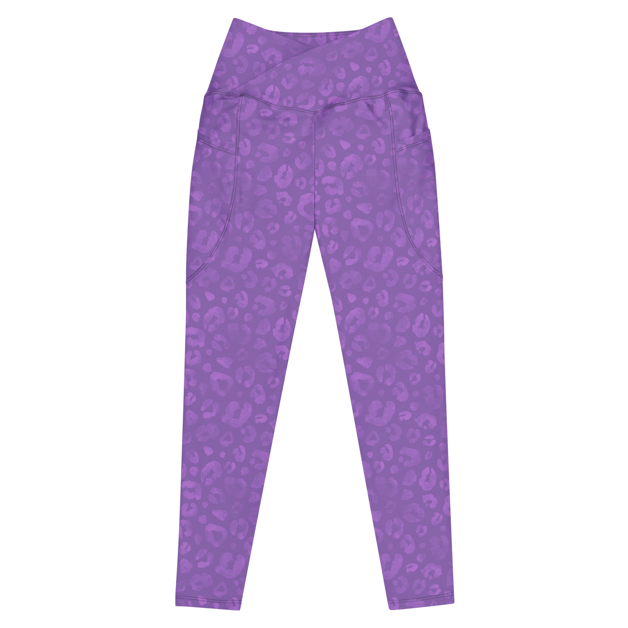 [Wild Side] Purple Roar Crossover Leggings with Pockets