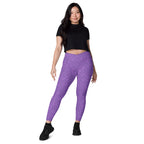 [Wild Side] Purple Roar Crossover Leggings with Pockets
