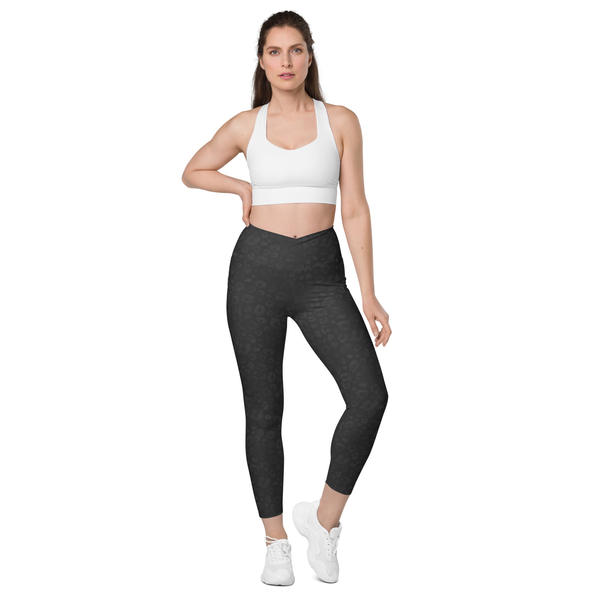 [Wild Side] Obsidian Roar Crossover Leggings with Pockets