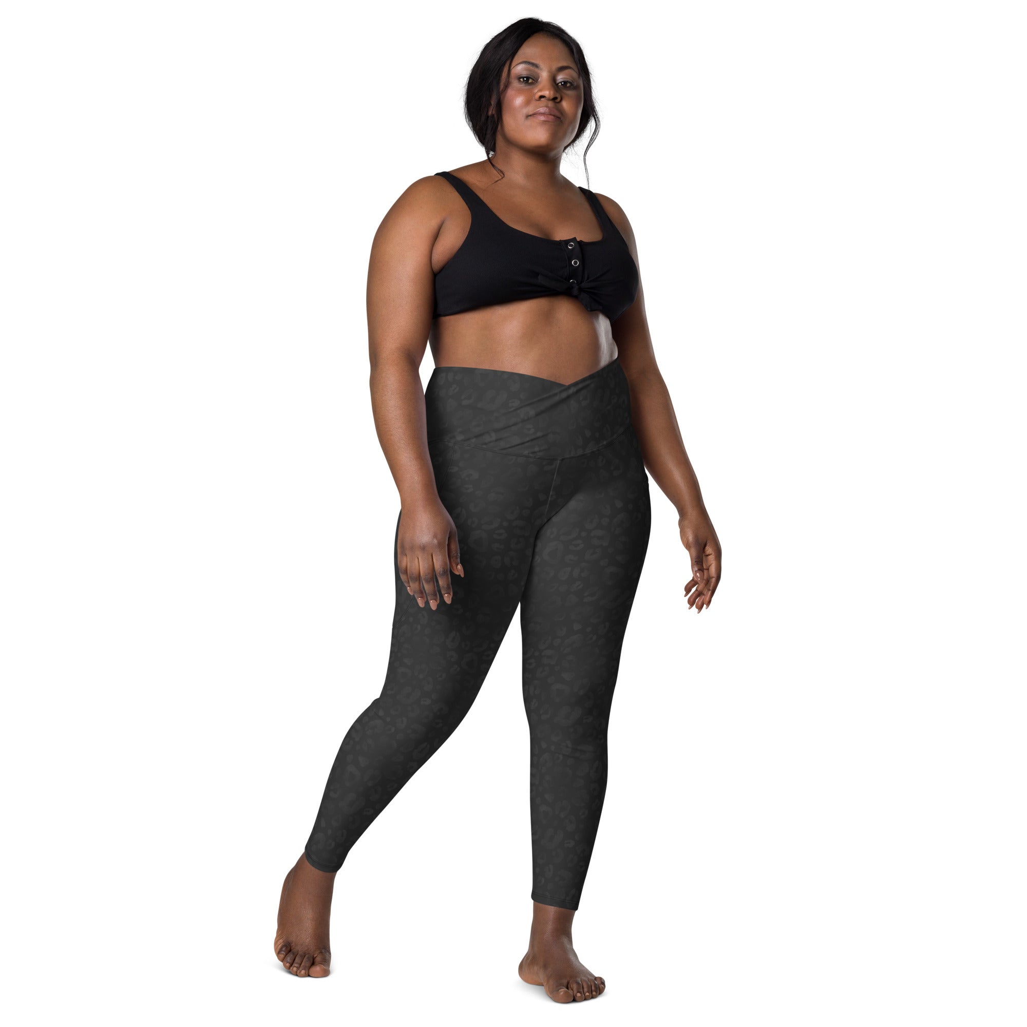 [Wild Side] Obsidian Roar Crossover Leggings with Pockets