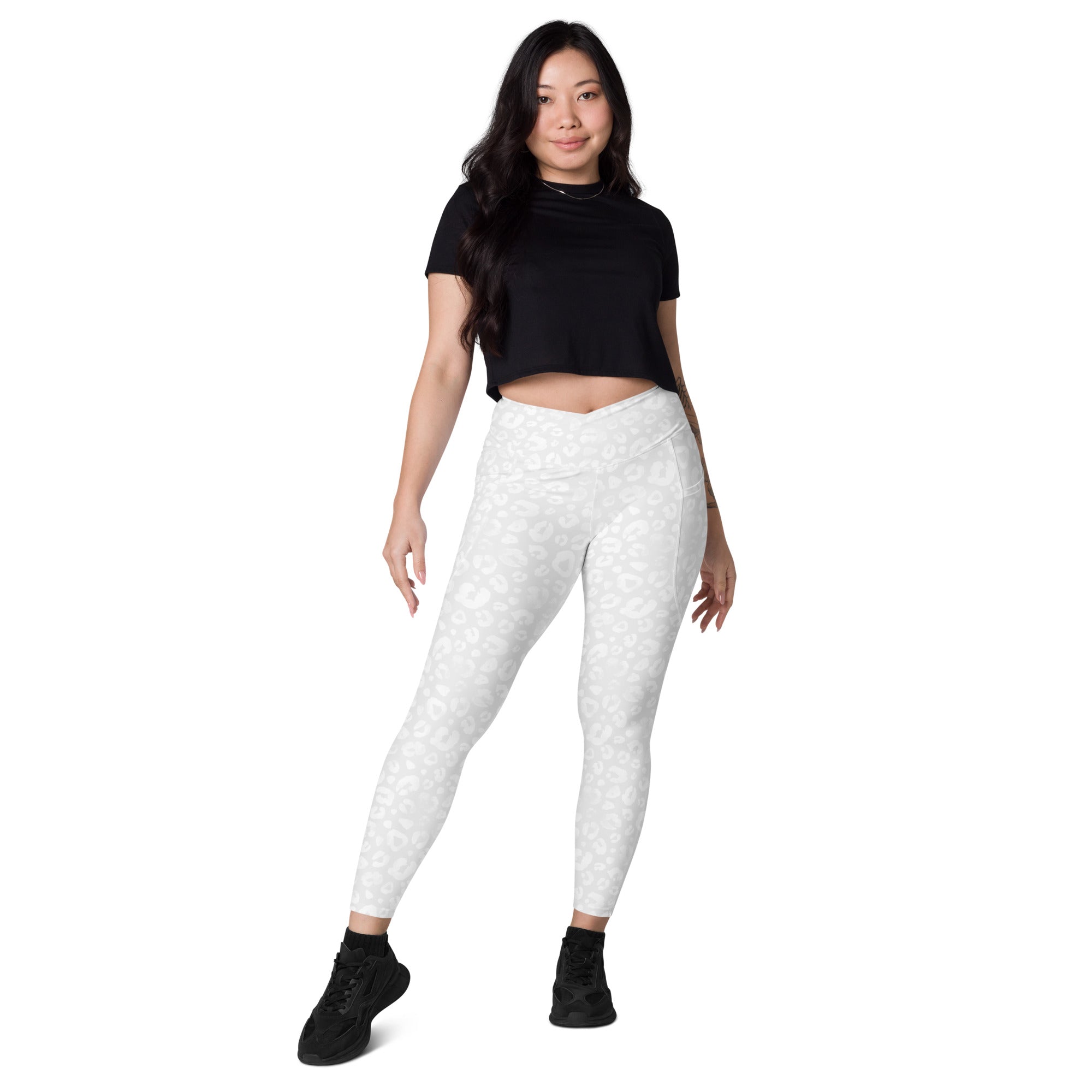 [Wild Side] Ivory Roar Crossover Leggings with Pockets
