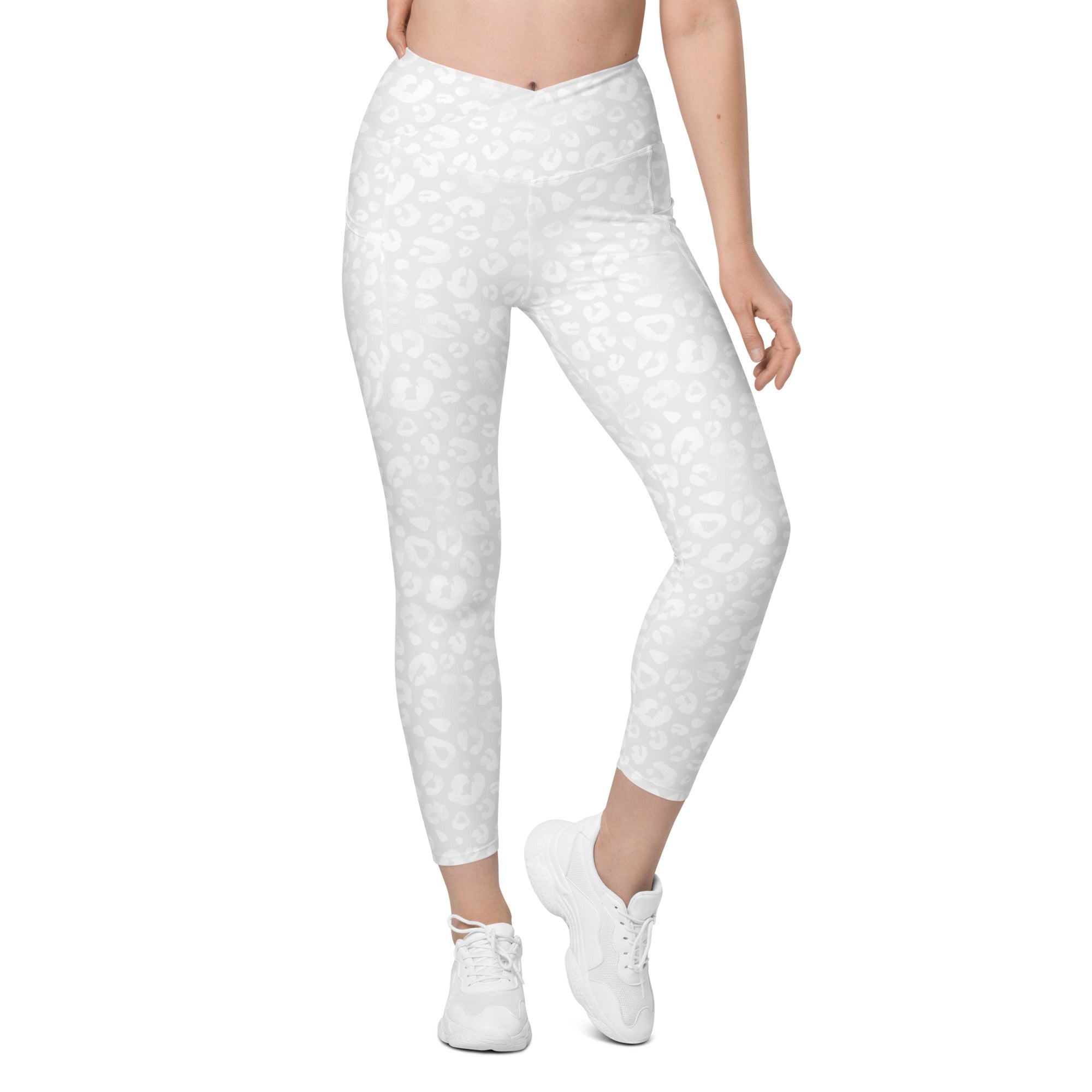 [Wild Side] Ivory Roar Crossover Leggings with Pockets