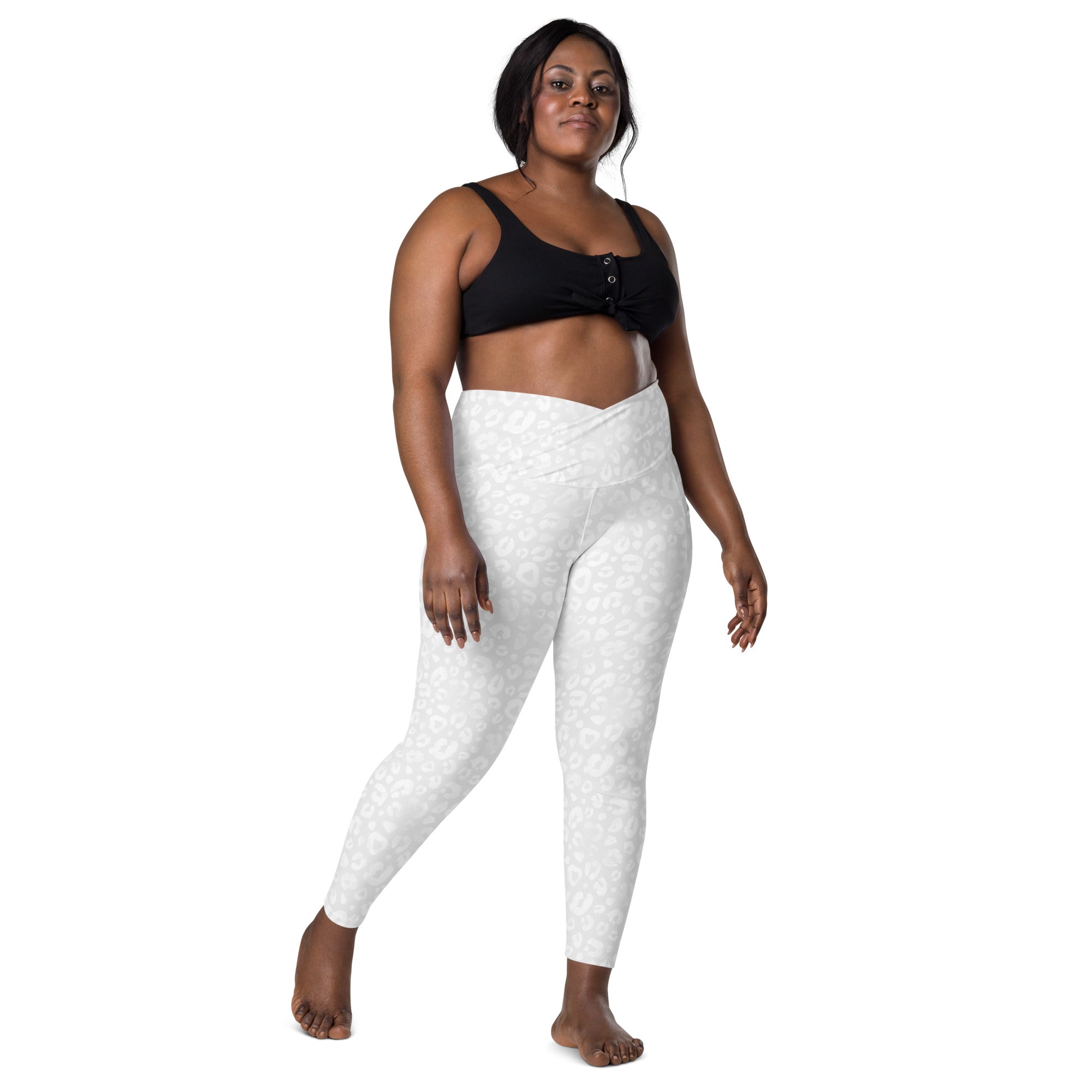 [Wild Side] Ivory Roar Crossover Leggings with Pockets