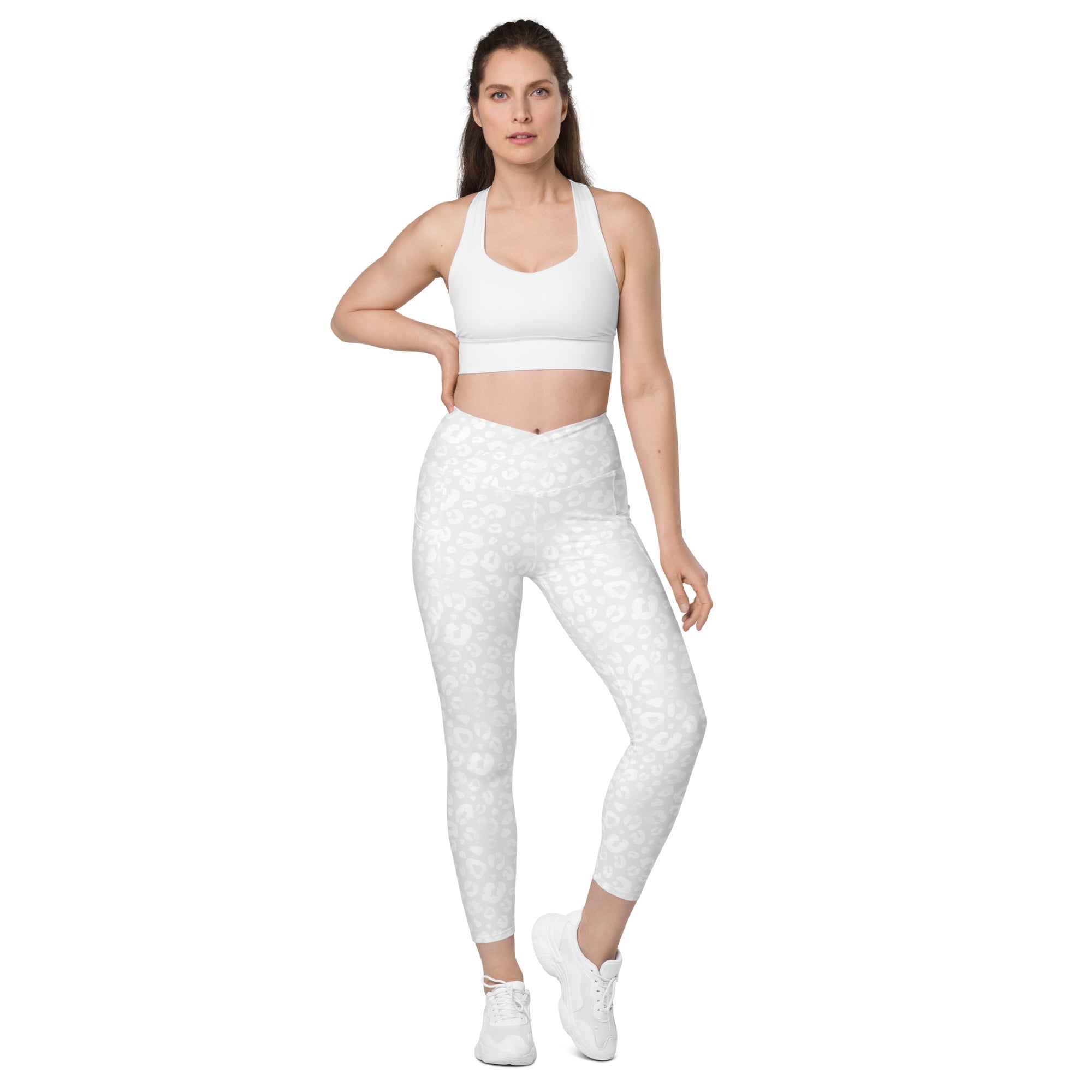 [Wild Side] Ivory Roar Crossover Leggings with Pockets