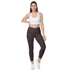 [Wild Side] Mocha Spots Crossover Leggings with Pockets