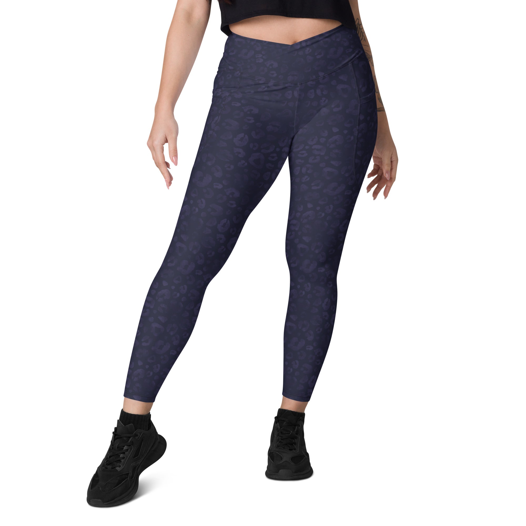 [Wild Side] Indigo Roar Crossover Leggings with Pockets