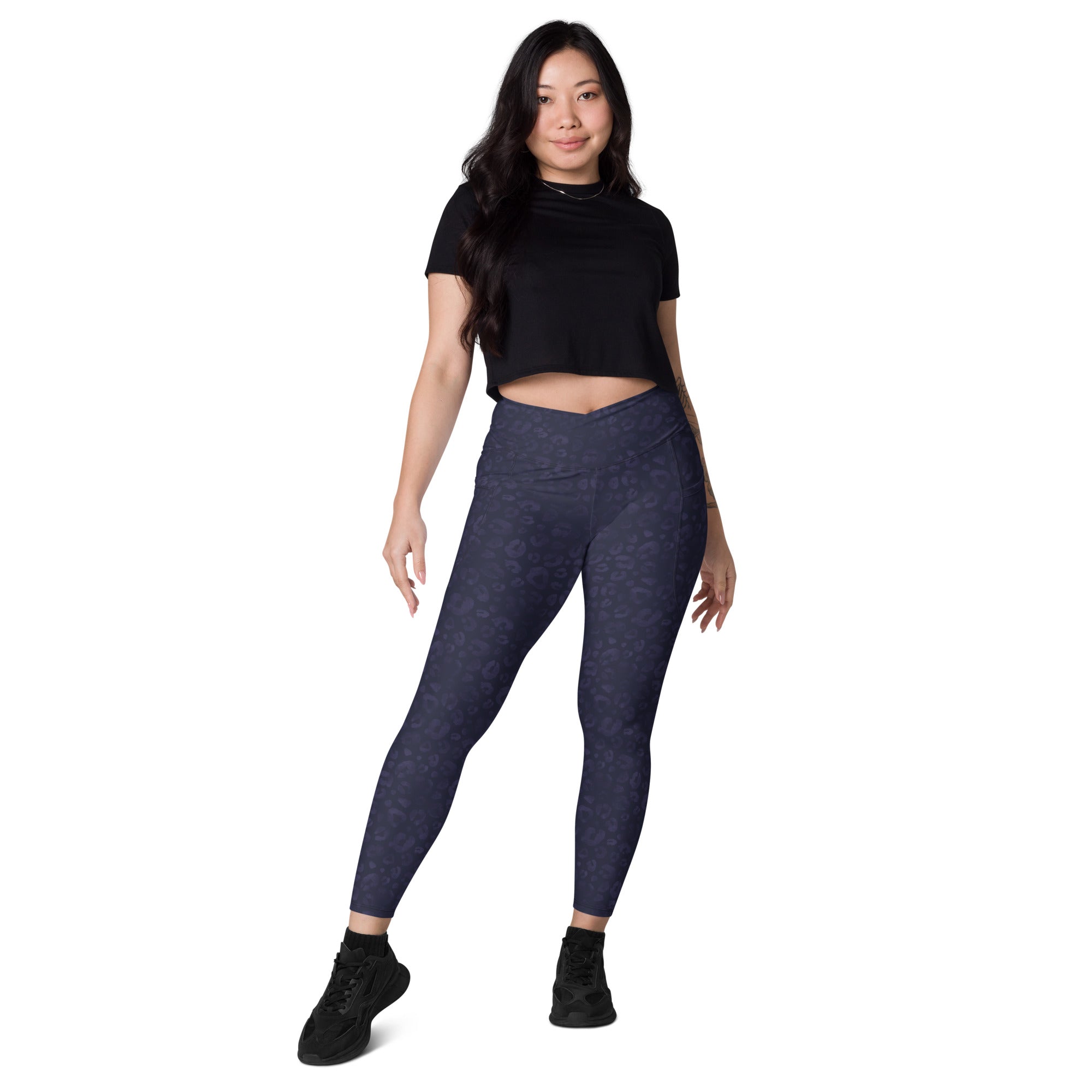 [Wild Side] Indigo Roar Crossover Leggings with Pockets