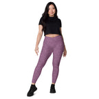 [Wild Side] Burgundy Roar Crossover Leggings with Pockets