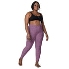 [Wild Side] Burgundy Roar Crossover Leggings with Pockets