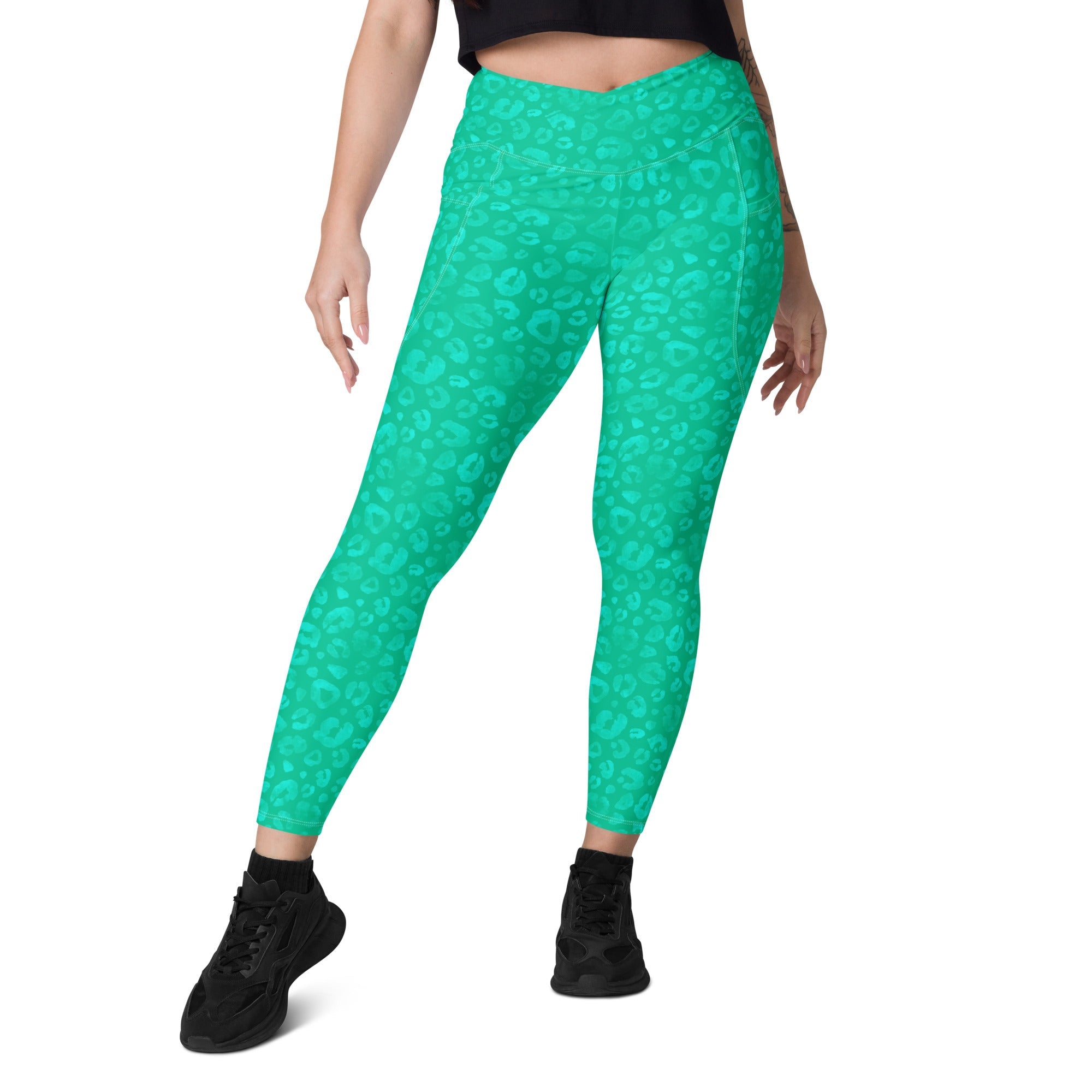 [Wild Side] Parakeet Roar Crossover Leggings with Pockets