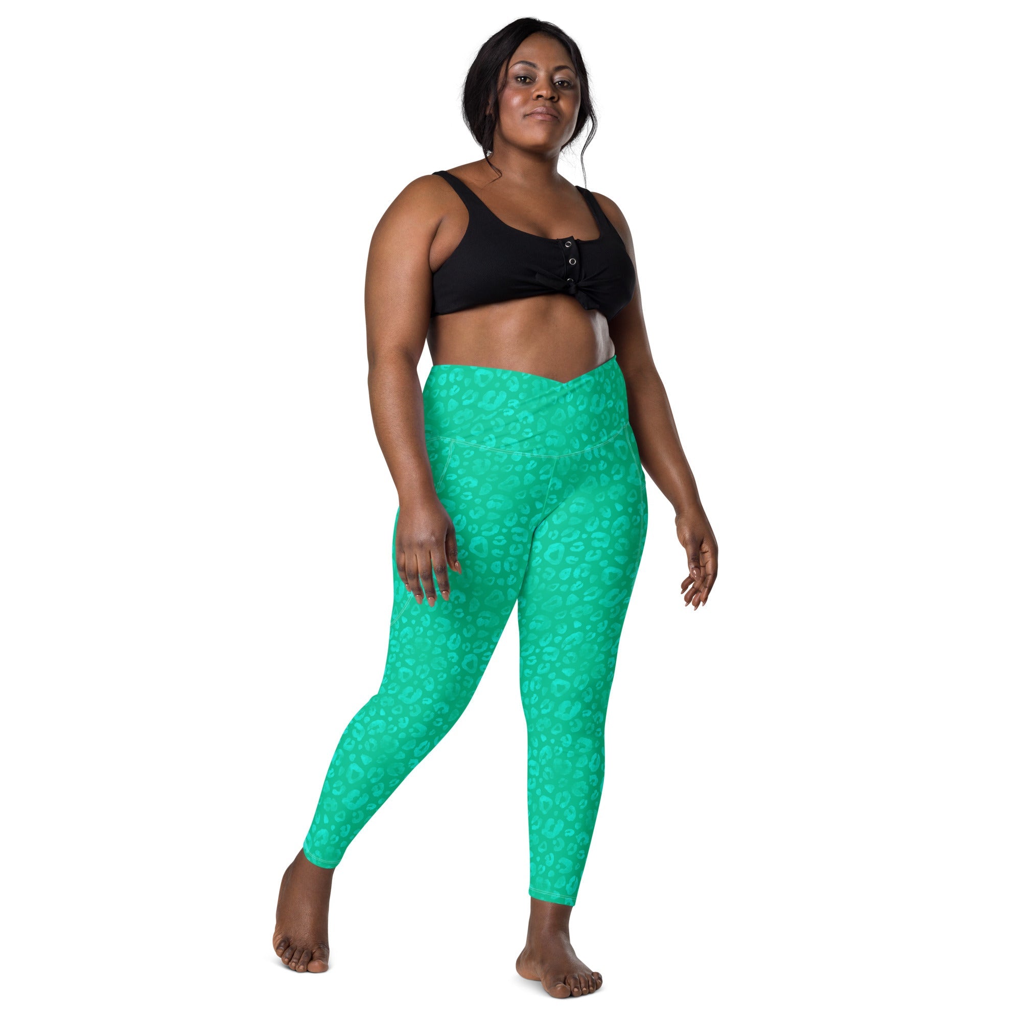 [Wild Side] Parakeet Roar Crossover Leggings with Pockets