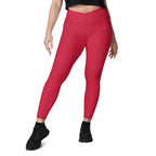 [Wild Side] Crimson Roar Crossover Leggings with Pockets