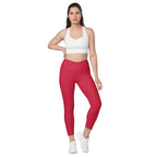 [Wild Side] Crimson Roar Crossover Leggings with Pockets
