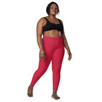 [Wild Side] Crimson Roar Crossover Leggings with Pockets